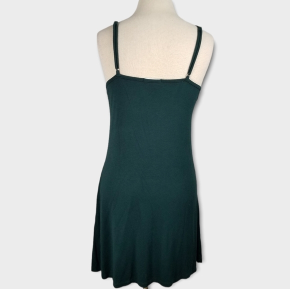 Green & Cream Lace Trim Slip Chemise | Size Medium - Picture 2 of 6